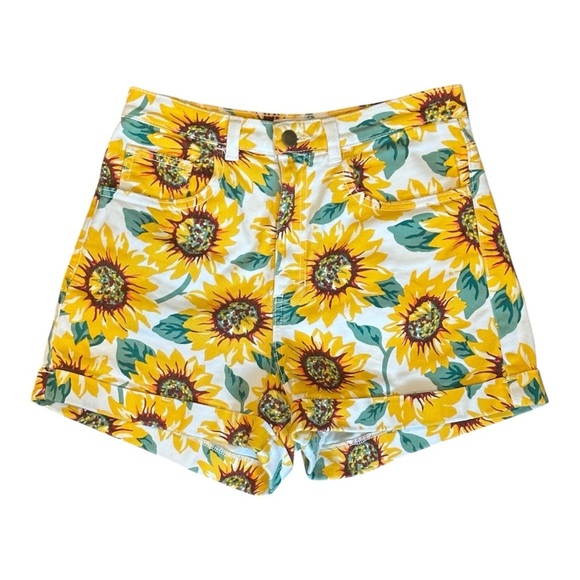 American Apparel Sunflower Printed High Rise Denim Jean Shorts Women’s 28/29 - Picture 5 of 9